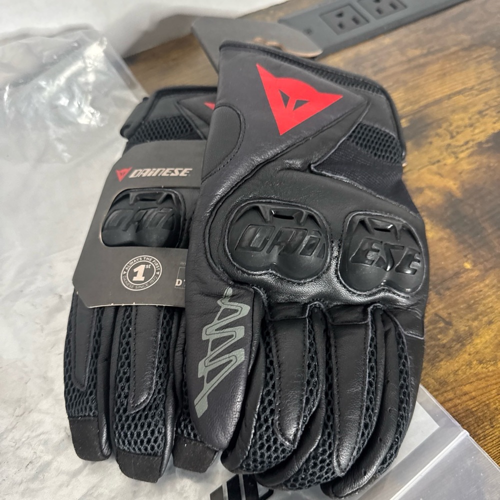 Dainese Leather Motorcycle Gloves Black MIG C2 Unisex Gloves Size XL NEW